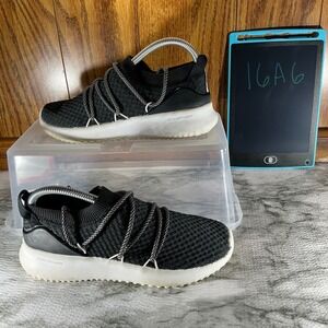 Adidas‎ Cloudfoam Running Shoes Comfort Athletic Sneakers Black White Size 6